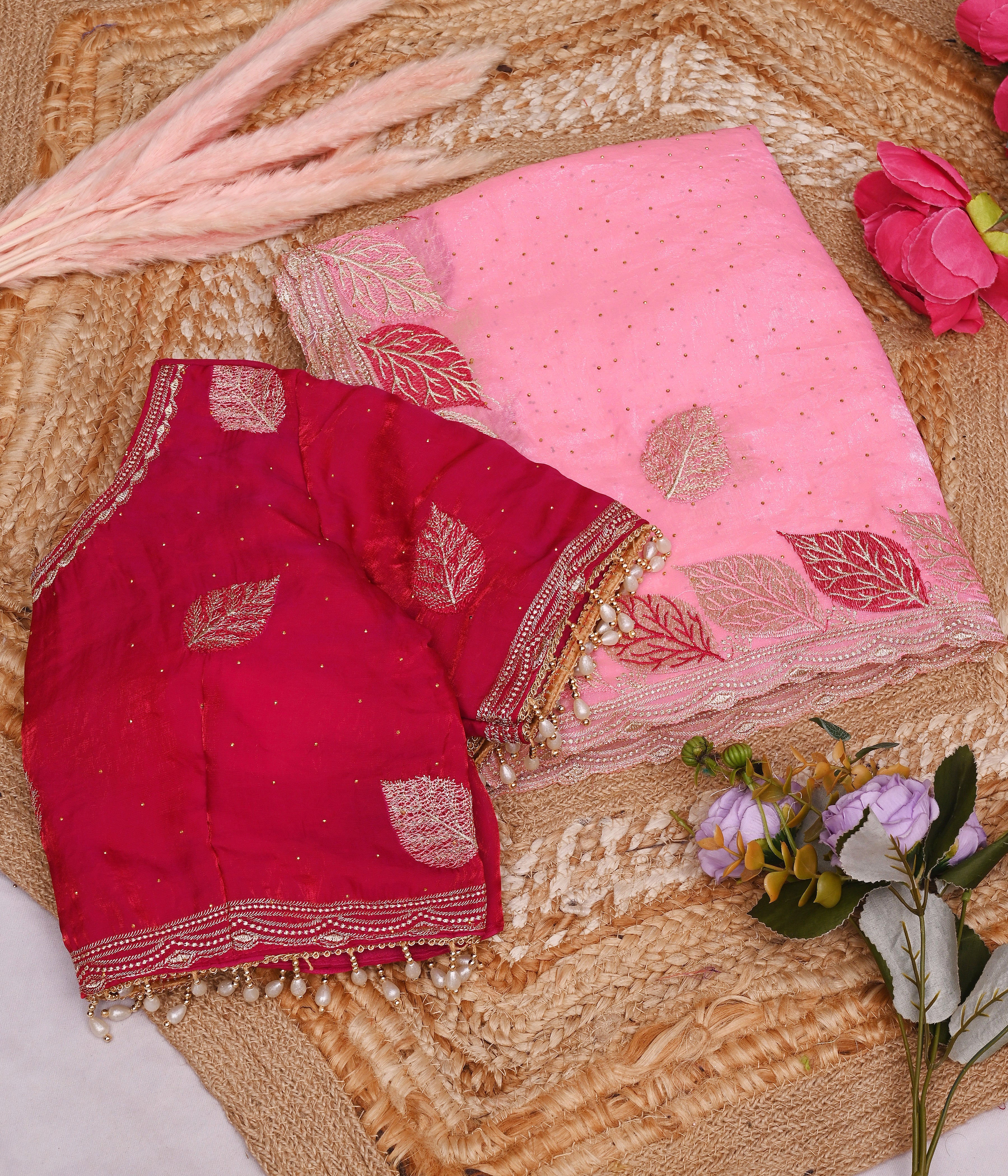 PALLU MULTI EMBROIDERY WORK WITH SEQUENCE BUTTI SAREE AT WHOLESALE PRICE