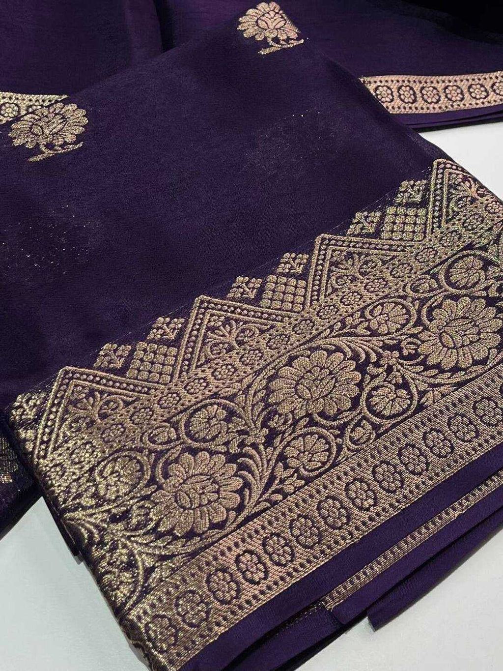 Purple Chiffon Saree