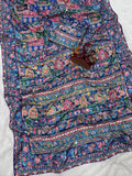 Vibrant Multicolor Chinon Silk Printed Mirror Work Saree