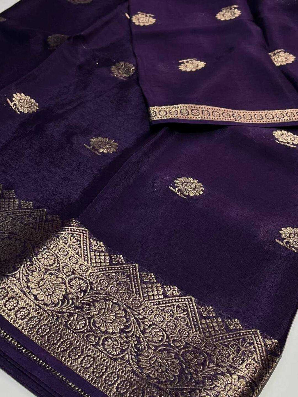 Purple Chiffon Saree