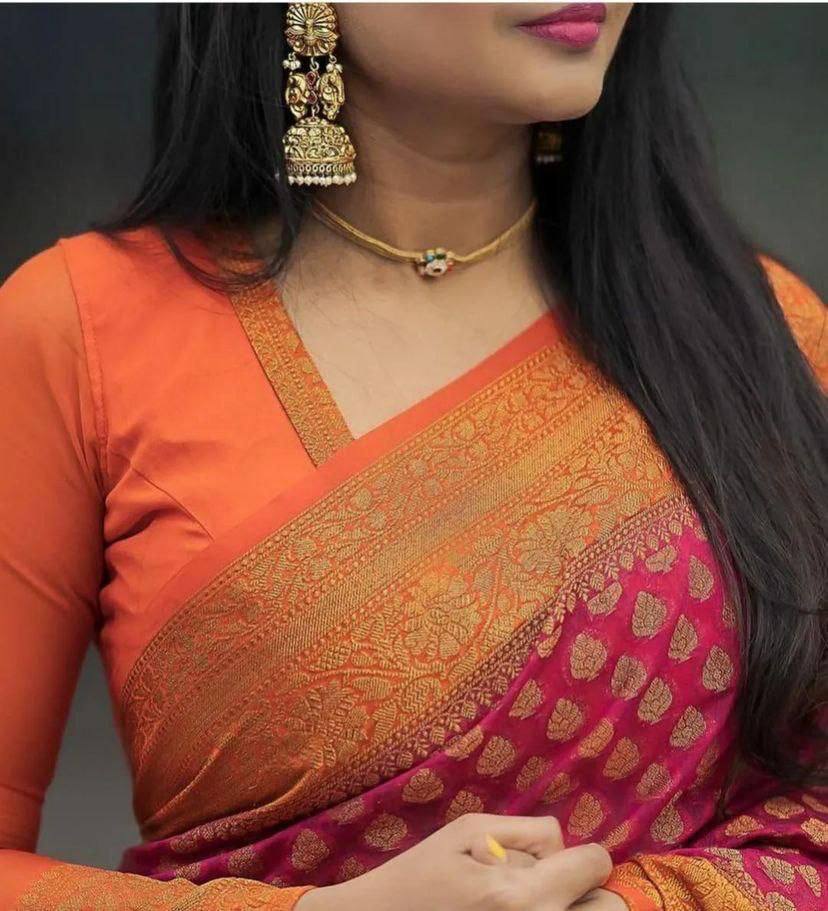 RICH ZARI WOOVEN PALLU PAIRS WITH FANCY SAREE