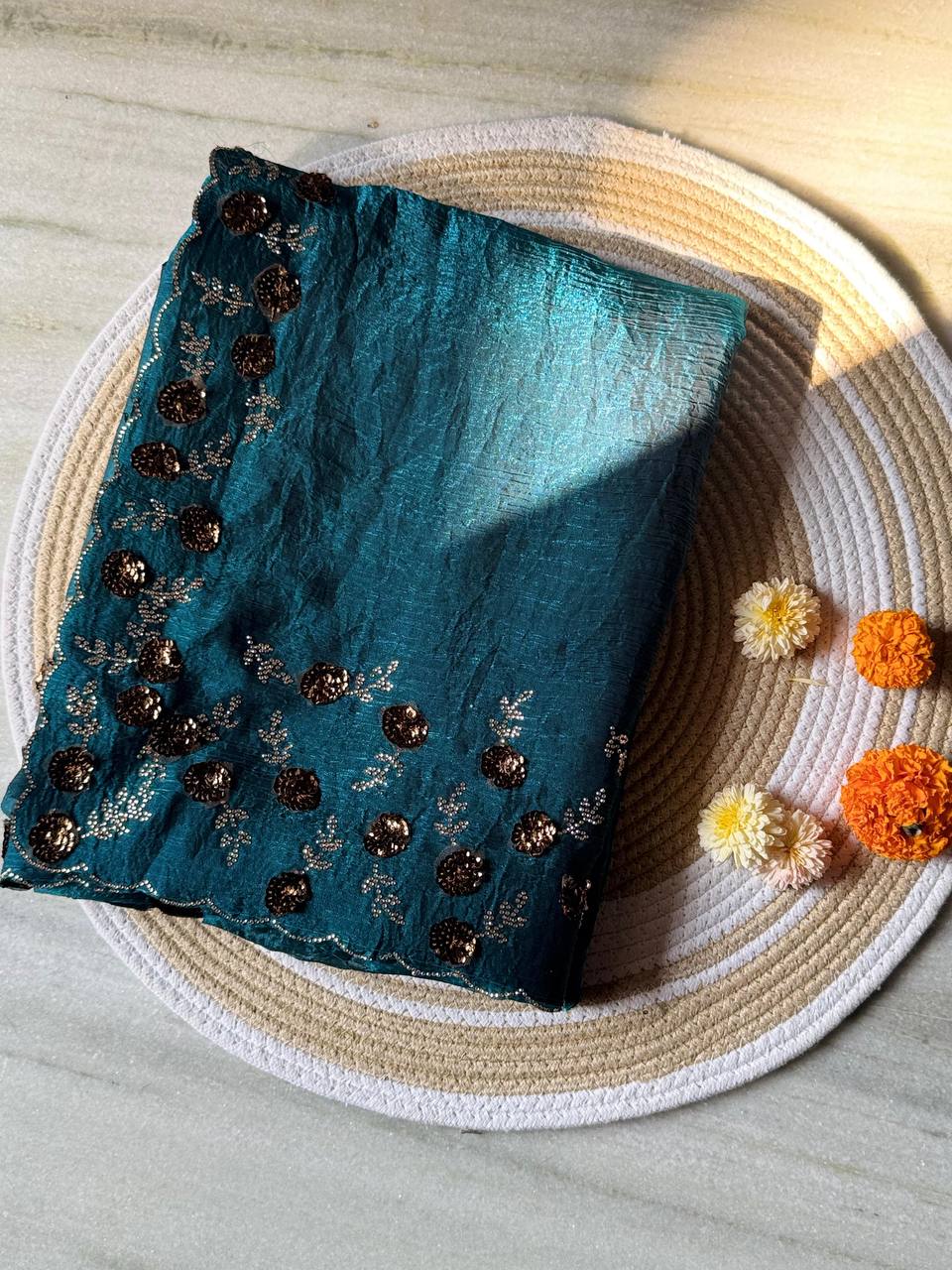 SUPER HIT HANDWORK WITH ZARKHAND DIAMOND 💎 WORK SAREE