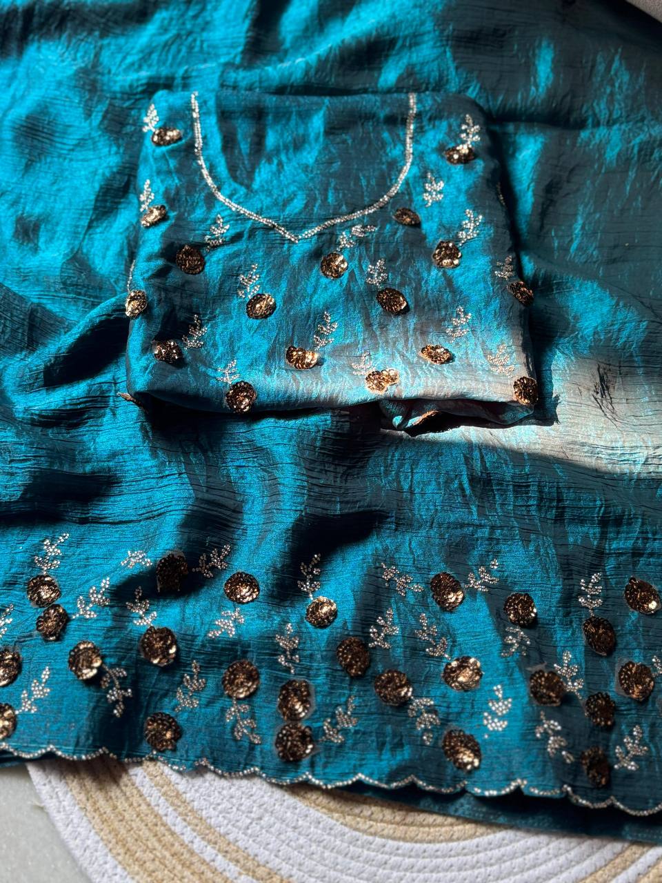 SUPER HIT HANDWORK WITH ZARKHAND DIAMOND 💎 WORK SAREE