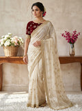 Premium Fendy Satin Space Silk Saree with Full Sequence Work