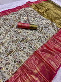 Surreptitious Pure Kanjivaram Silk Saree With Prodigal Blouse Piece