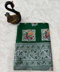 Paithani Dark Green Silk Saree With Zari Weaving Work Indian Paithani Saree