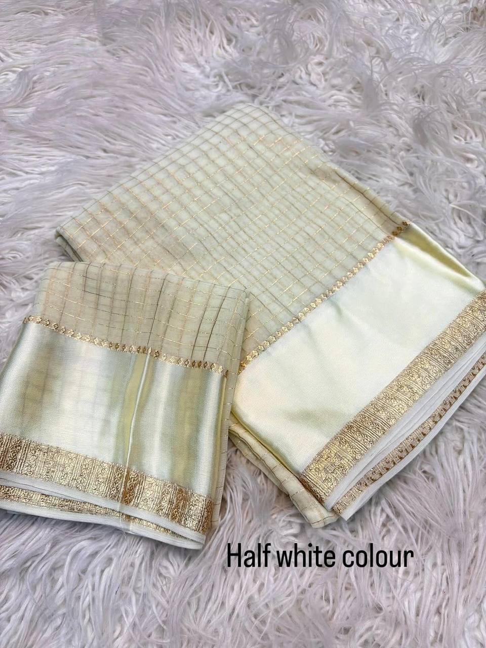 Charming Pure Viscose Georgette Fabric With Satin Border Work Saree With Blissful Blouse Piece