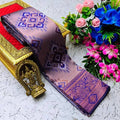 SOFT AND PURE BANARASI SILK WITH FLOWERS AND MINA GOLD SAREE DESIGN - PURPLE