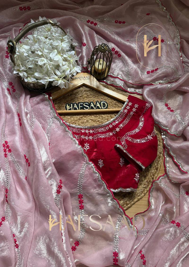 Tremendous Sequence Work Fandy Silk Saree With Effulgent Blouse Piece - LIGHT SALMON PINK