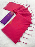 *✨ Elegant Two-Tone light pink Banarasi Handloom Silk Saree ✨*