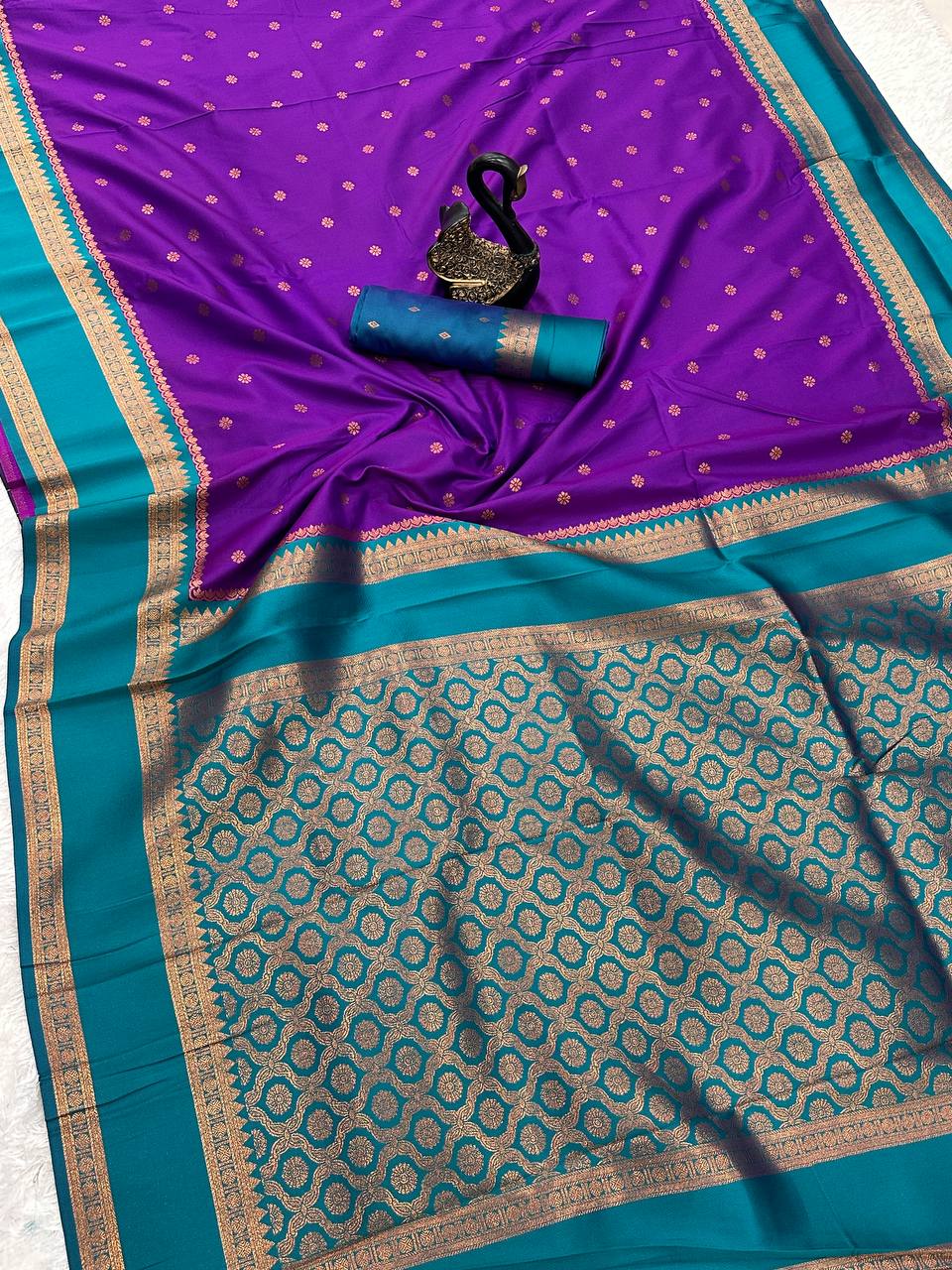 Beleaguer Royal Soft Banarasi Silk Saree With Demanding Blouse Piece