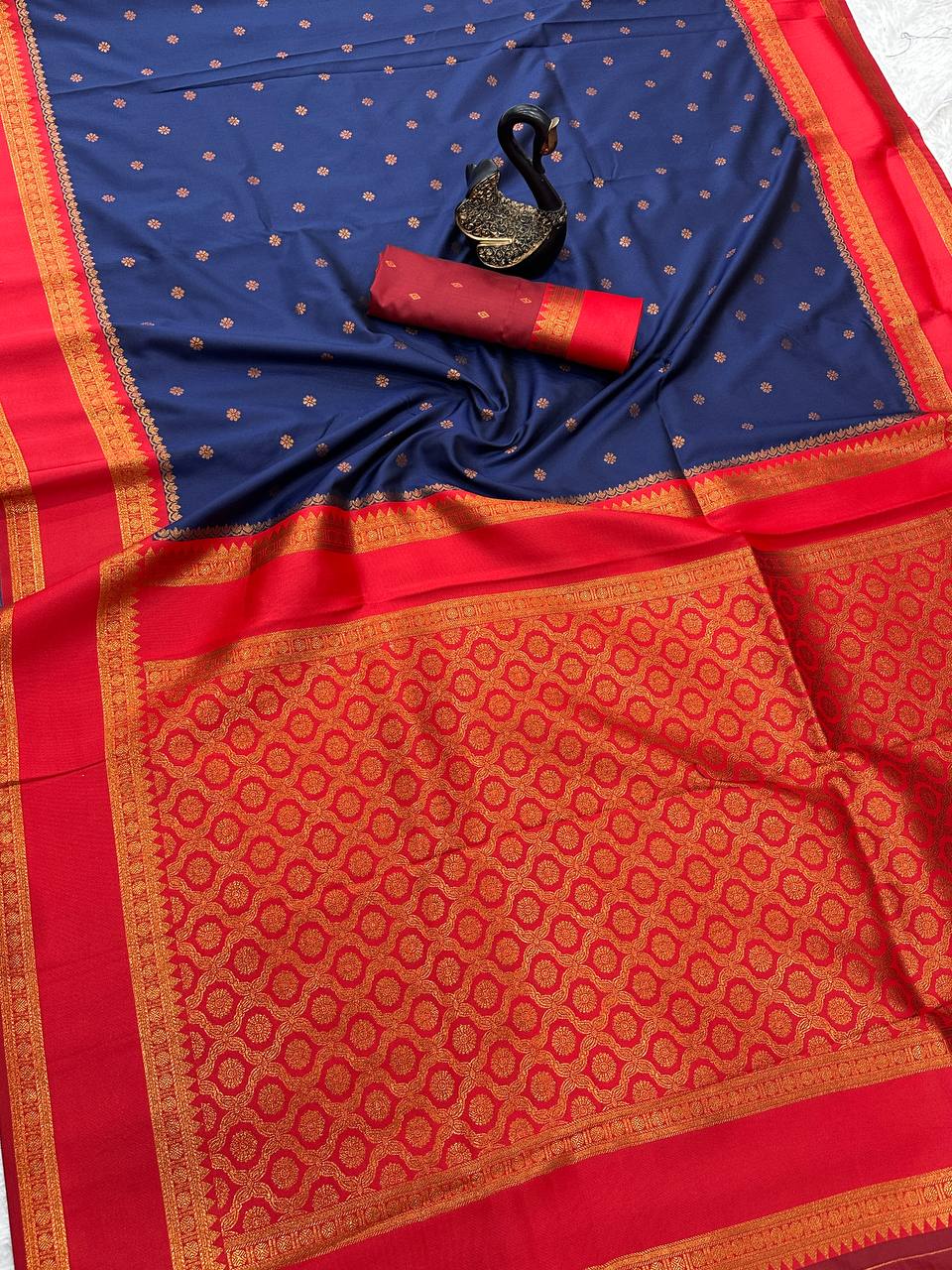 Beleaguer Royal Soft Banarasi Silk Saree With Demanding Blouse Piece