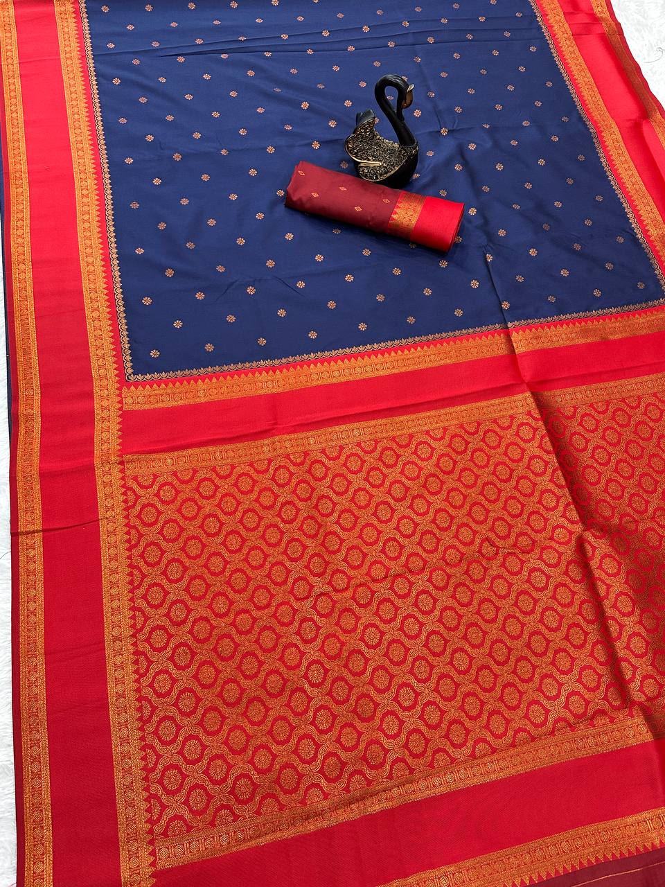 Beleaguer Royal Soft Banarasi Silk Saree With Demanding Blouse Piece