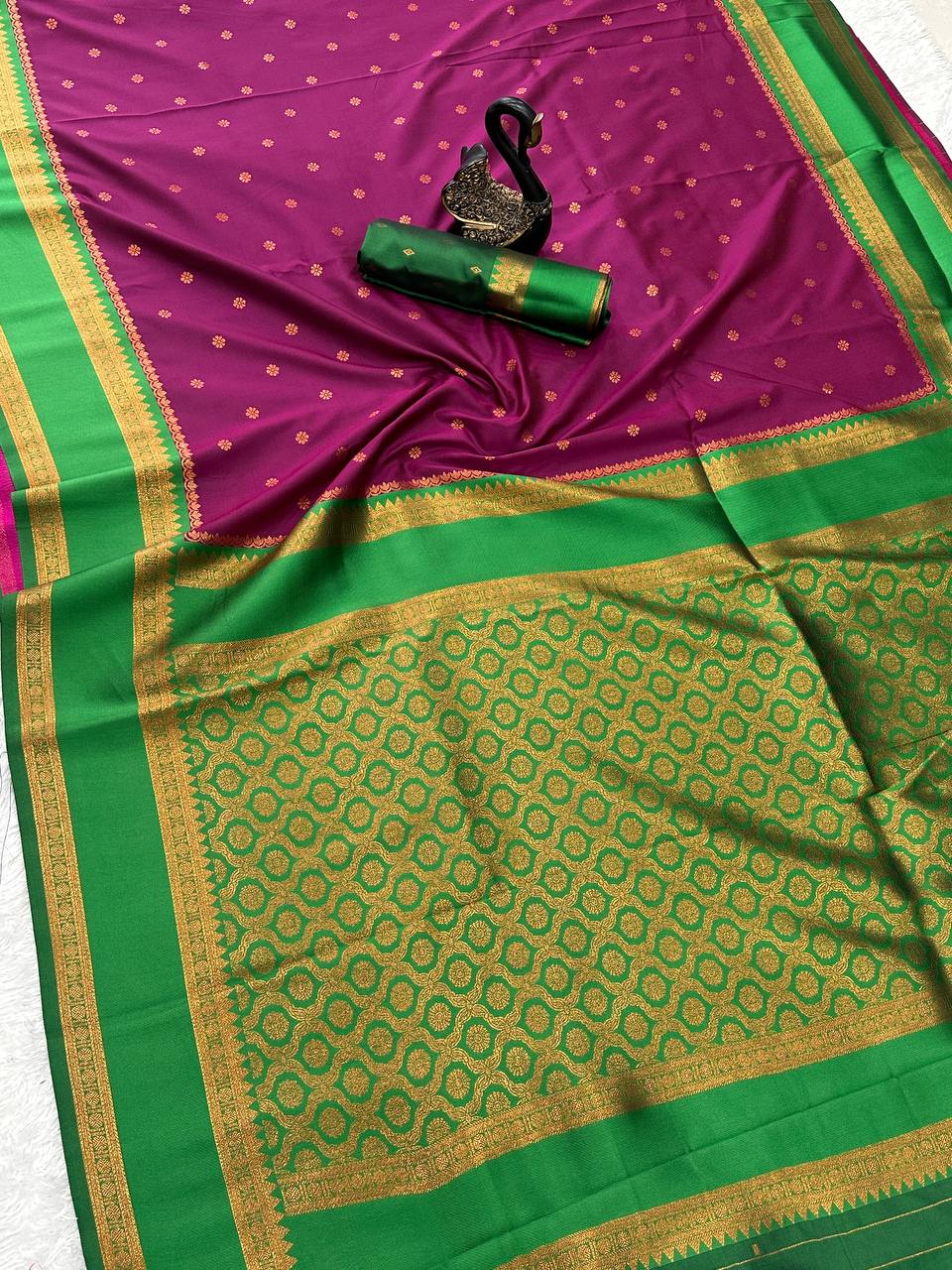 Beleaguer Royal Soft Banarasi Silk Saree With Demanding Blouse Piece