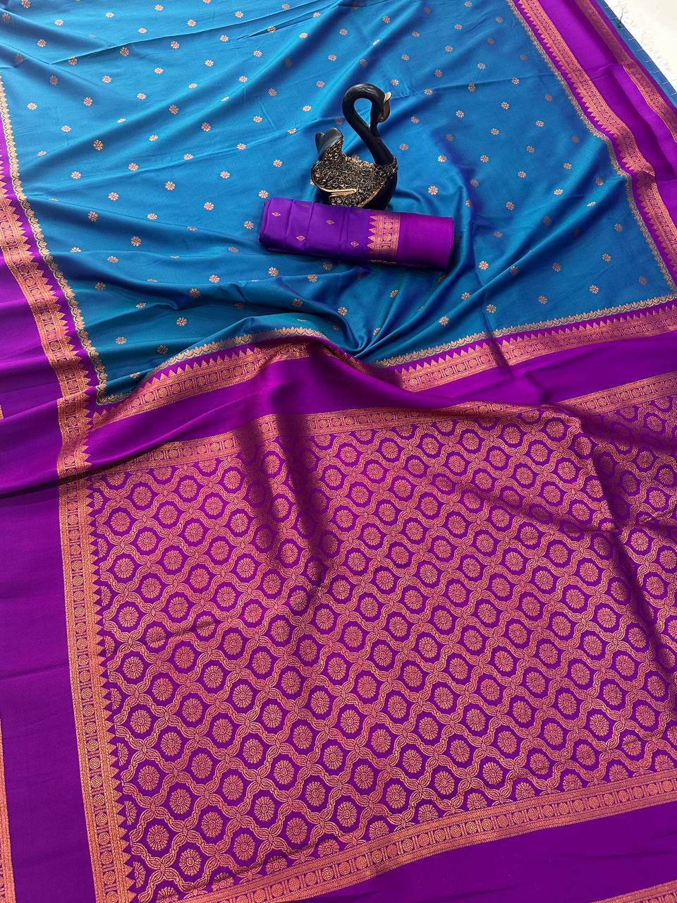 Beleaguer Royal Soft Banarasi Silk Saree With Demanding Blouse Piece
