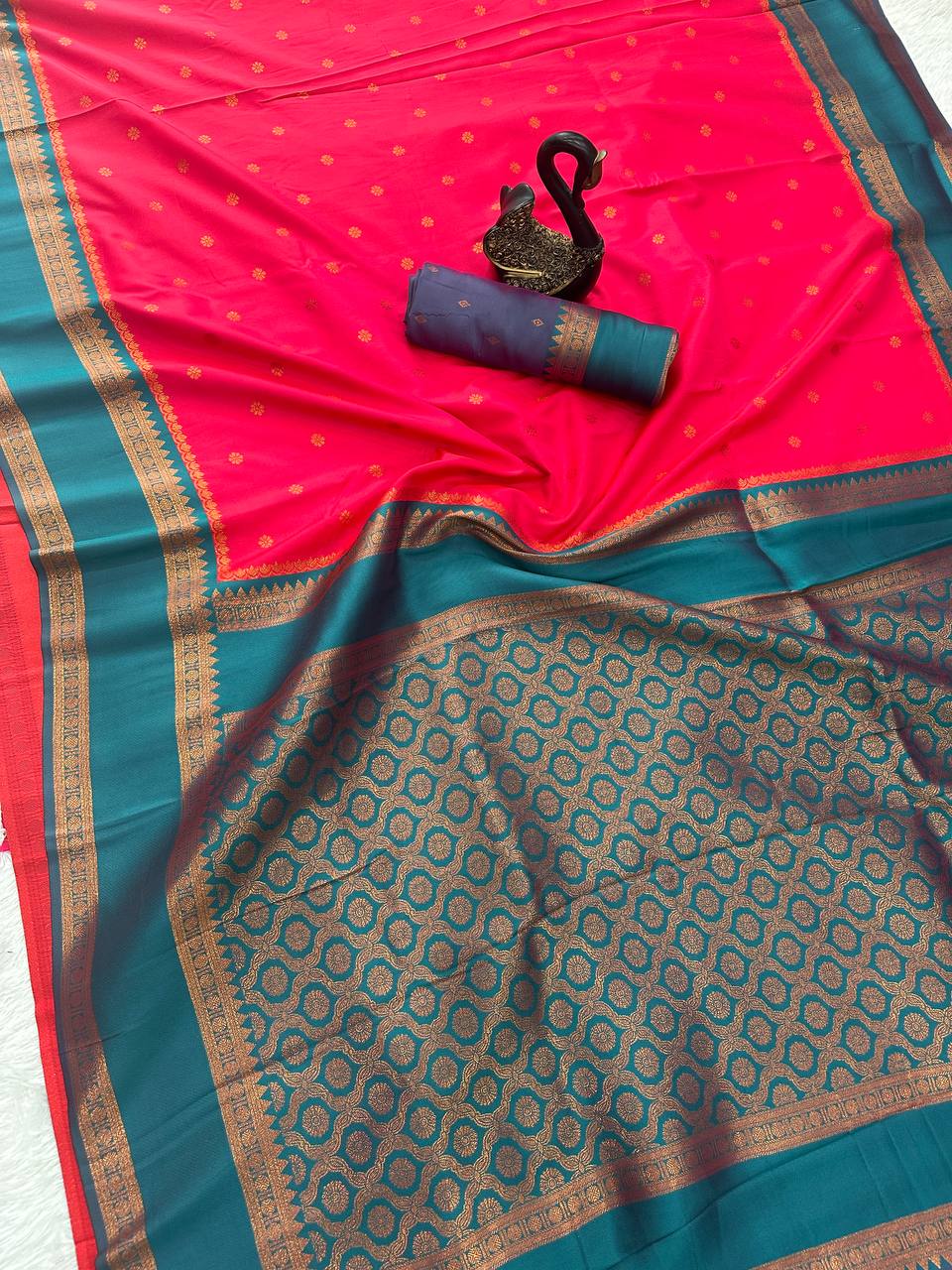 Beleaguer Royal Soft Banarasi Silk Saree With Demanding Blouse Piece