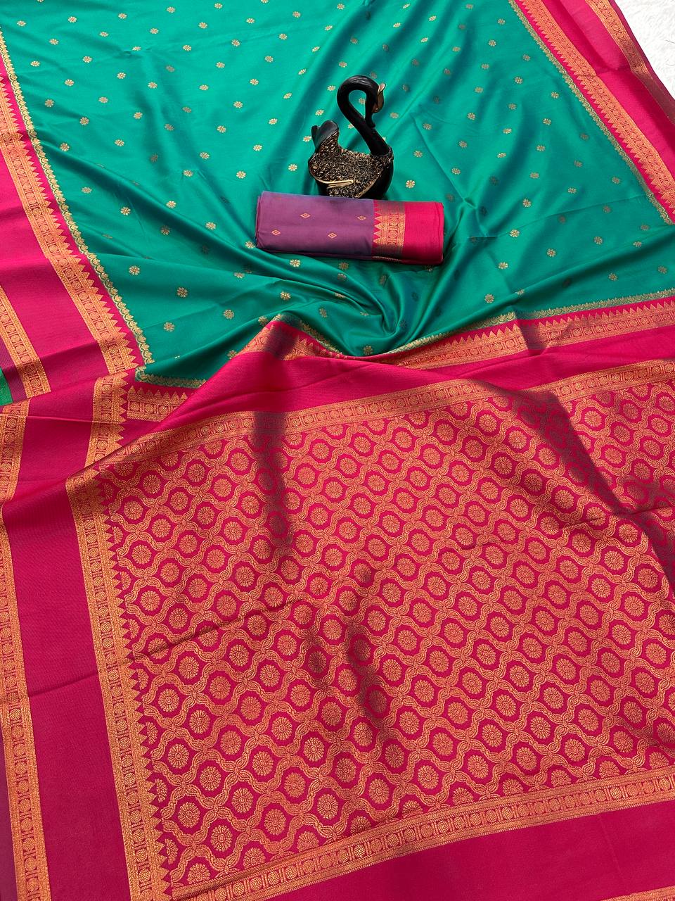 Beleaguer Royal Soft Banarasi Silk Saree With Demanding Blouse Piece