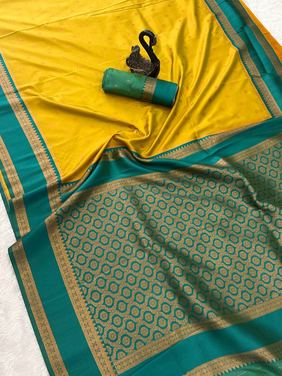 Beleaguer Royal Soft Banarasi Silk Saree With Demanding Blouse Piece