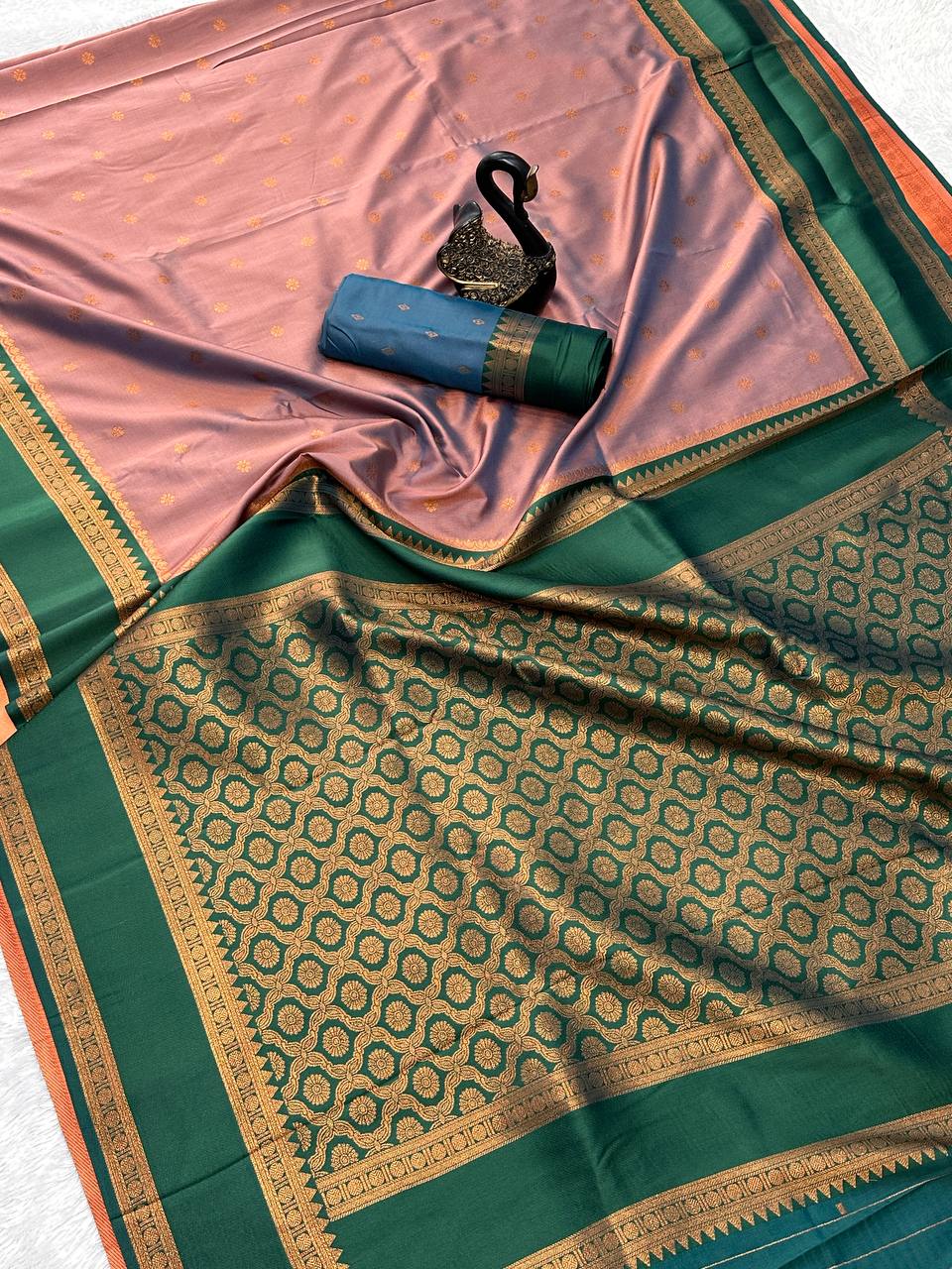 Beleaguer Royal Soft Banarasi Silk Saree With Demanding Blouse Piece