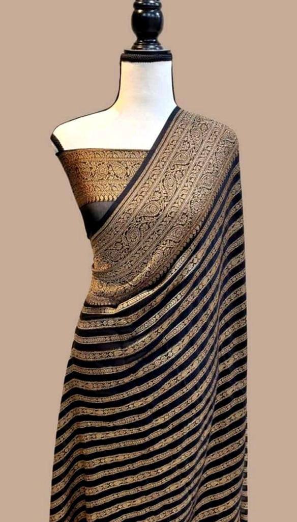 Pure Soft Khadi Georgette Silk Saree