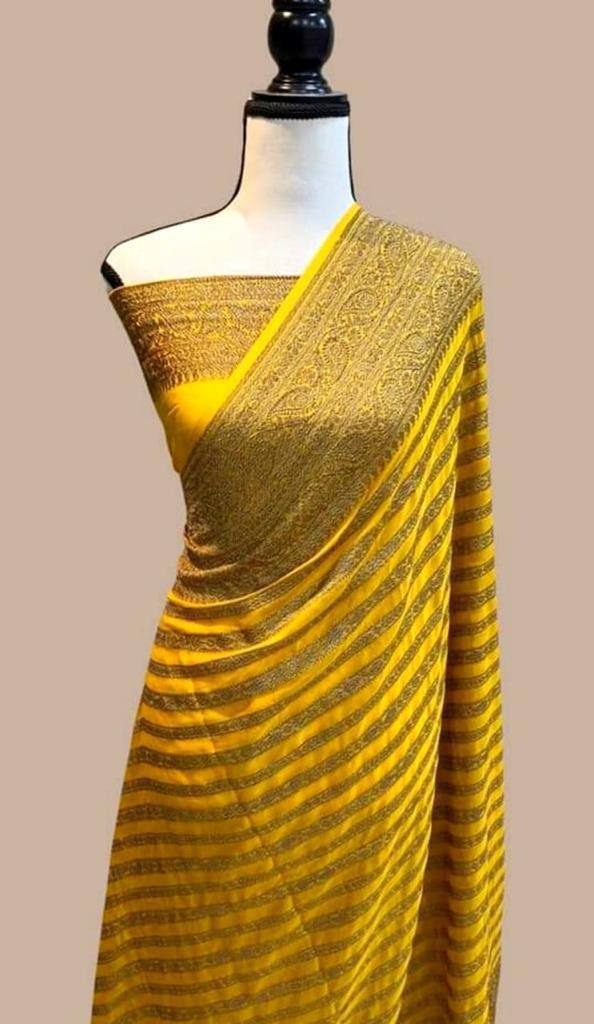 Pure Soft Khadi Georgette Silk Saree