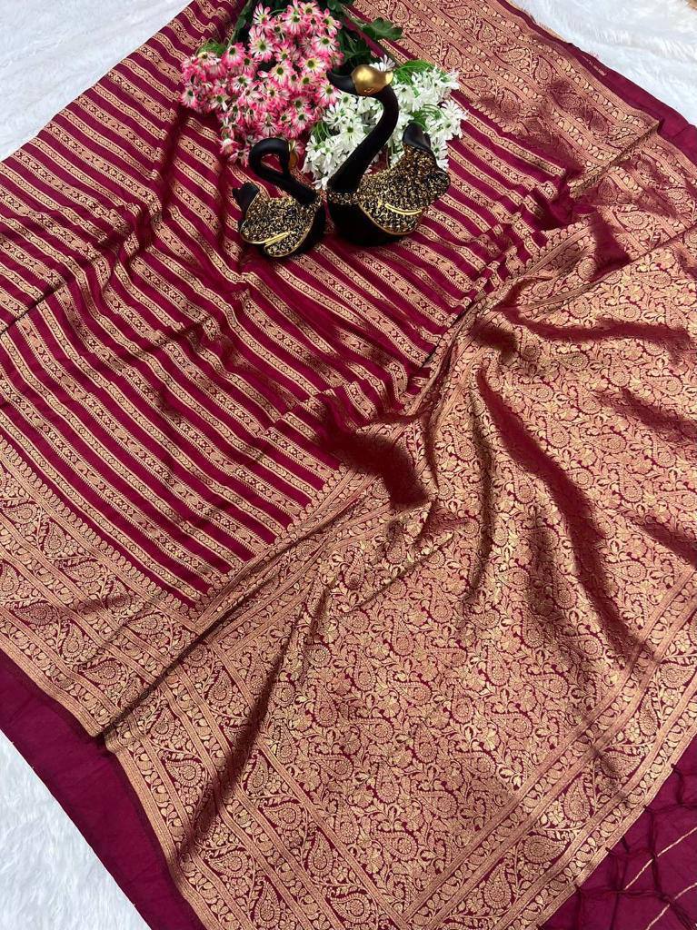 Pure Soft Khadi Georgette Silk Saree