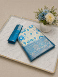 Heritage Ivory Banarasi Saree with Royal Zari Weaving - SKY BLUE