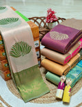 Inspiring Beige and Green Soft Silk Saree With Murmurous Blouse Piece