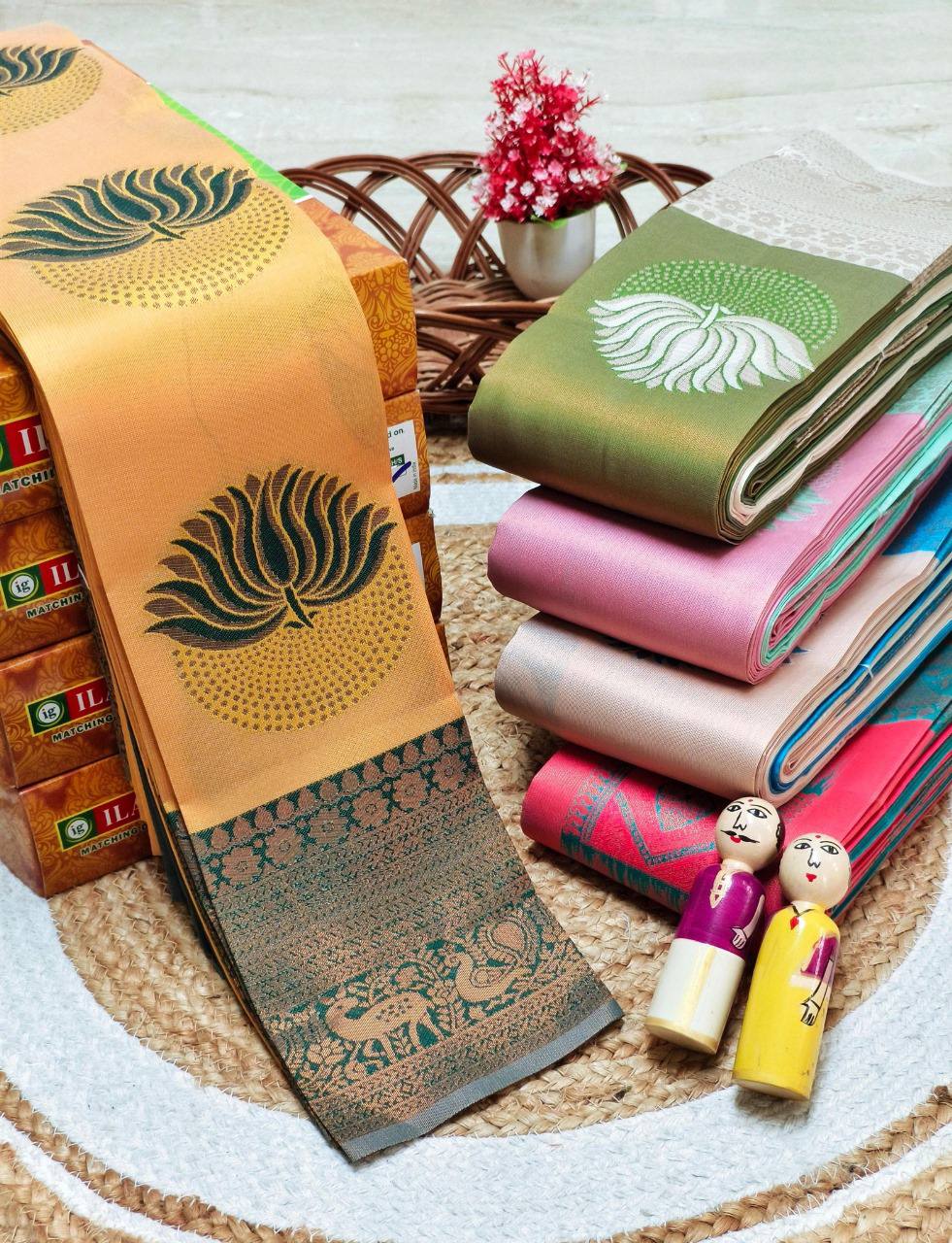 Inspiring Beige and yellow Soft Silk Saree With Murmurous Blouse Piece