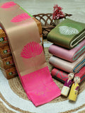 Inspiring Beige and Pink Soft Silk Saree With Murmurous Blouse Piece