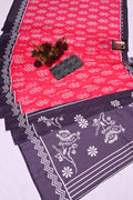 New One Minute Ready To Wear Pure Soft Mul Cotton Silk Parrot Saree With Pocket Along With Running Unstiched Blouse Piece