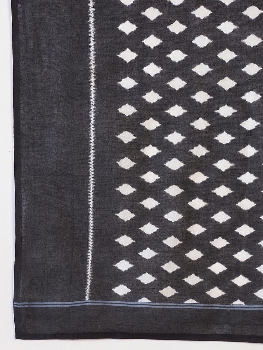 New One Minute Ready To Wear Pure Soft Mul Cotton Silk zigzag Design BLUE Saree With Pocket Along With Same Model Digital printed Unstiched Blouse Piece