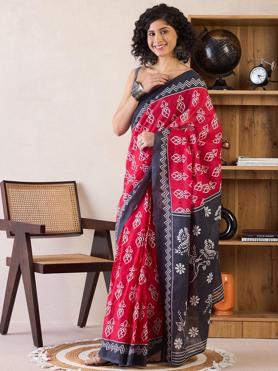 New One Minute Ready To Wear Pure Soft Mul Cotton Silk Parrot Saree With Pocket Along With Running Unstiched Blouse Piece