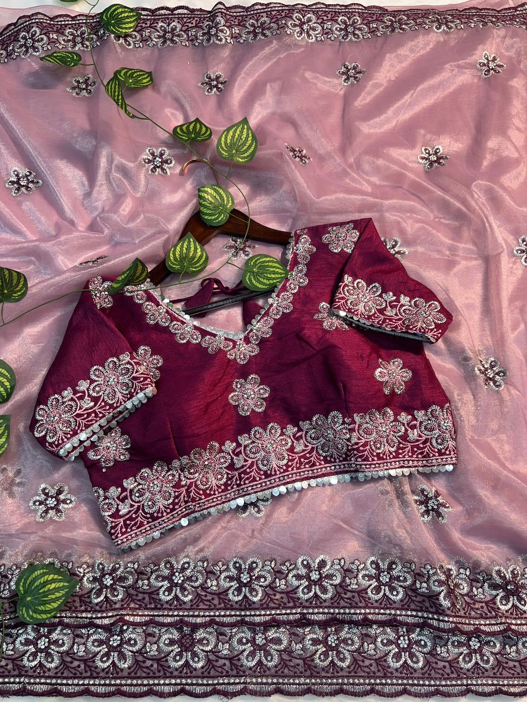 beautiful Designers party wear soft silk fabric On Beautiful border Embroidery work Saree