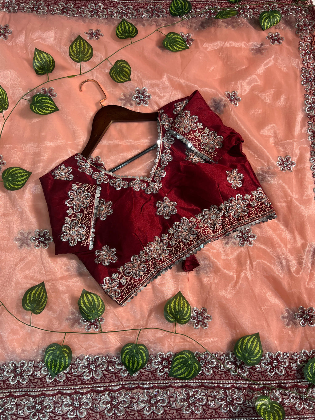 beautiful Designers party wear soft silk fabric On Beautiful border Embroidery work Saree