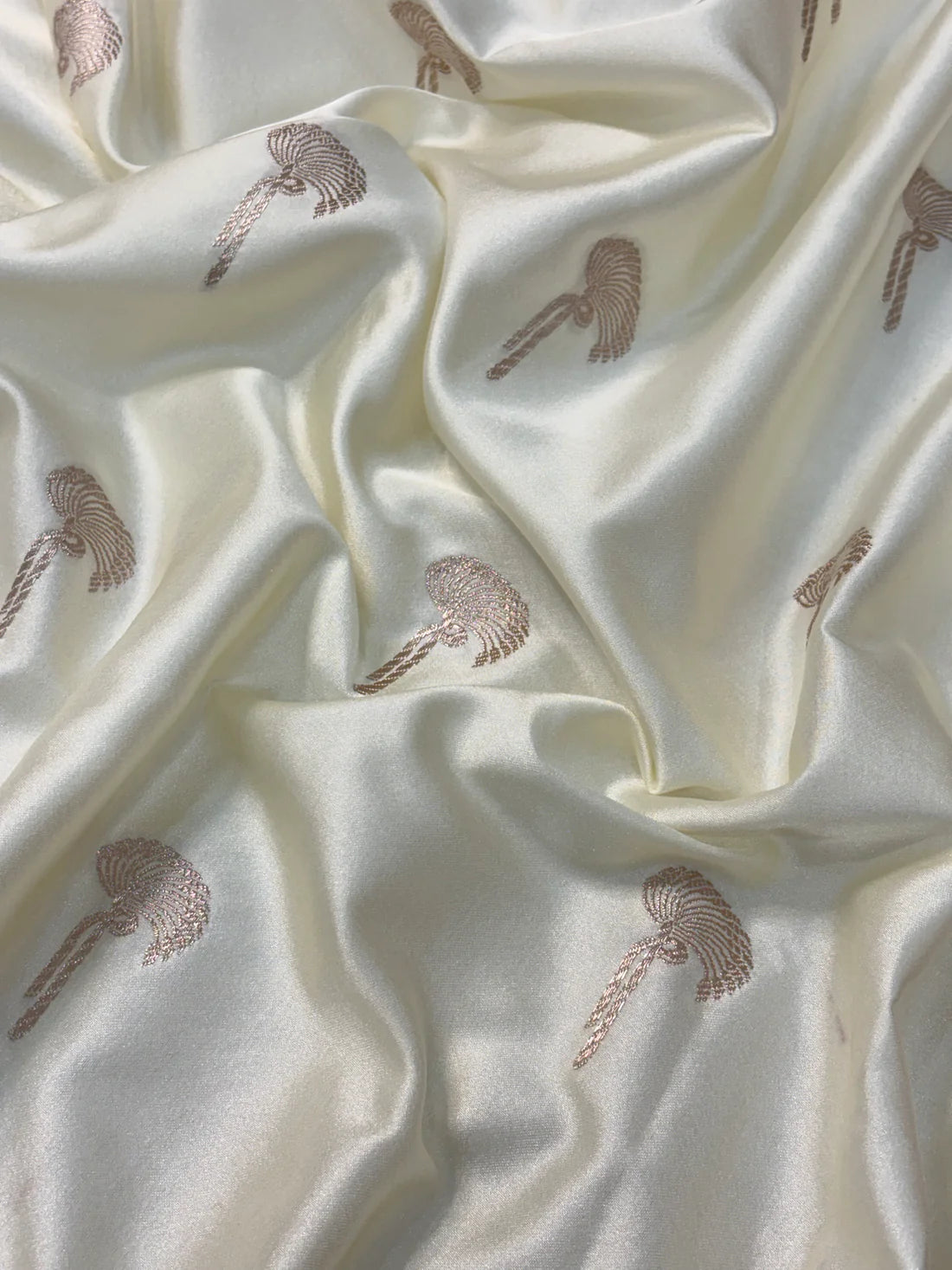 White Pure Banarasi Mashru Katan Silk Saree