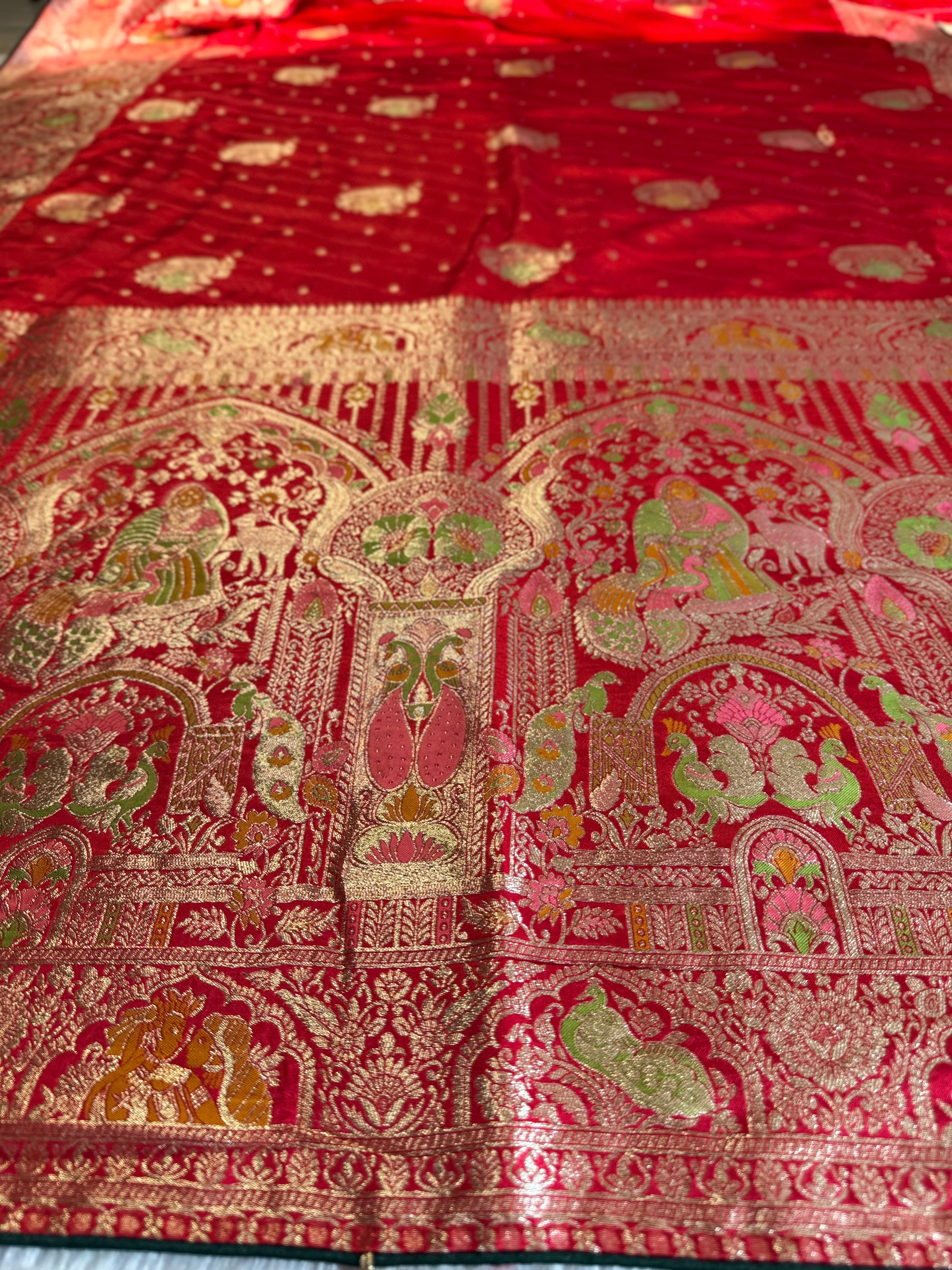 Ethnic Queen Designer Red  Saree with Rich Pallu and Classic Cultural Grace