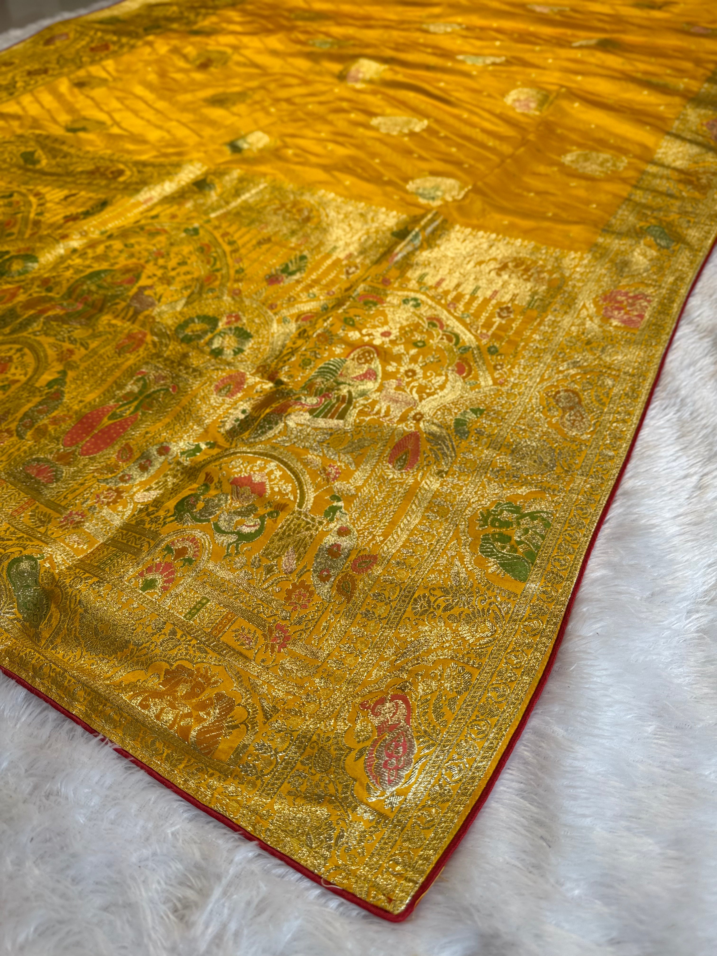Ethnic Queen Designer Yellow Saree with Rich Pallu and Classic Cultural Grace