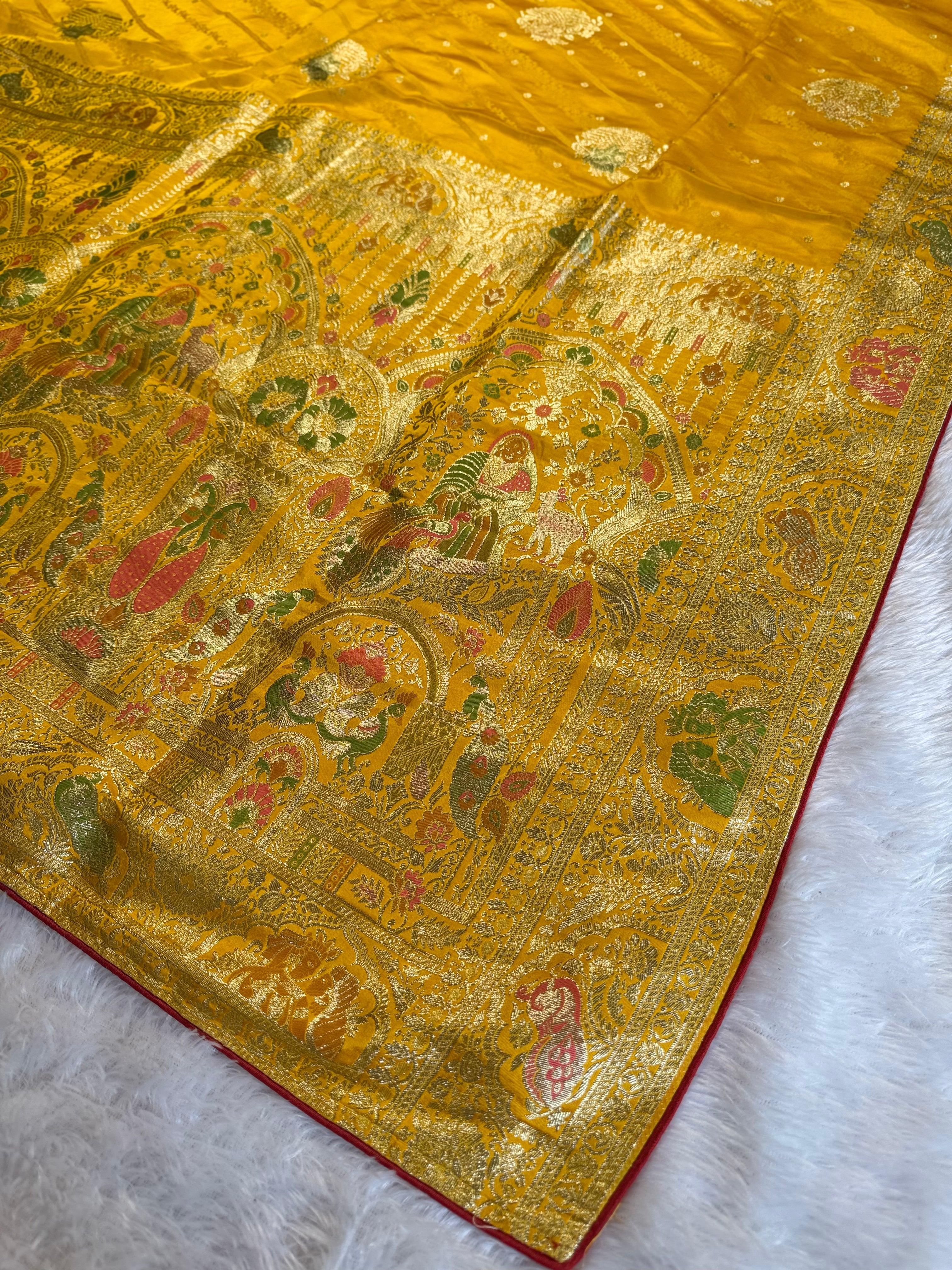 Ethnic Queen Designer Yellow Saree with Rich Pallu and Classic Cultural Grace