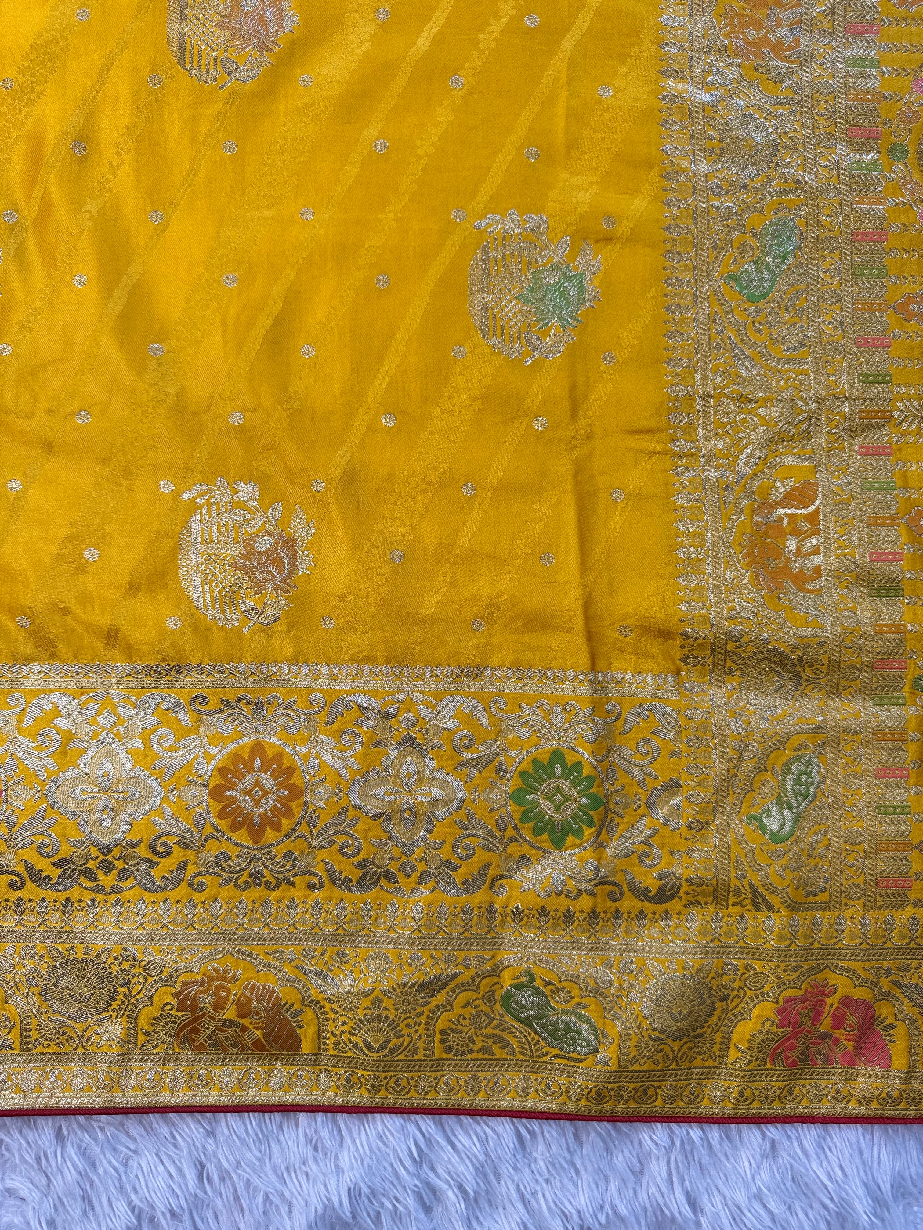 Ethnic Queen Designer Yellow Saree with Rich Pallu and Classic Cultural Grace