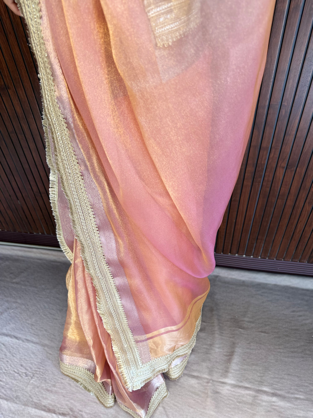 Suvarna - Luminous Tissue Saree with Designer Blouse