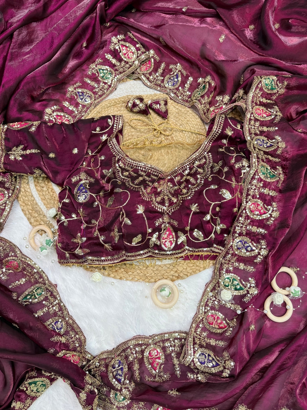 Royal Red Embroidered Designer Saree with Elegant Zari Work