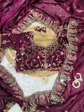 Royal Red Embroidered Designer Saree with Elegant Zari Work