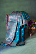 Sea Green Banarasi Upada Satin Silk Saree