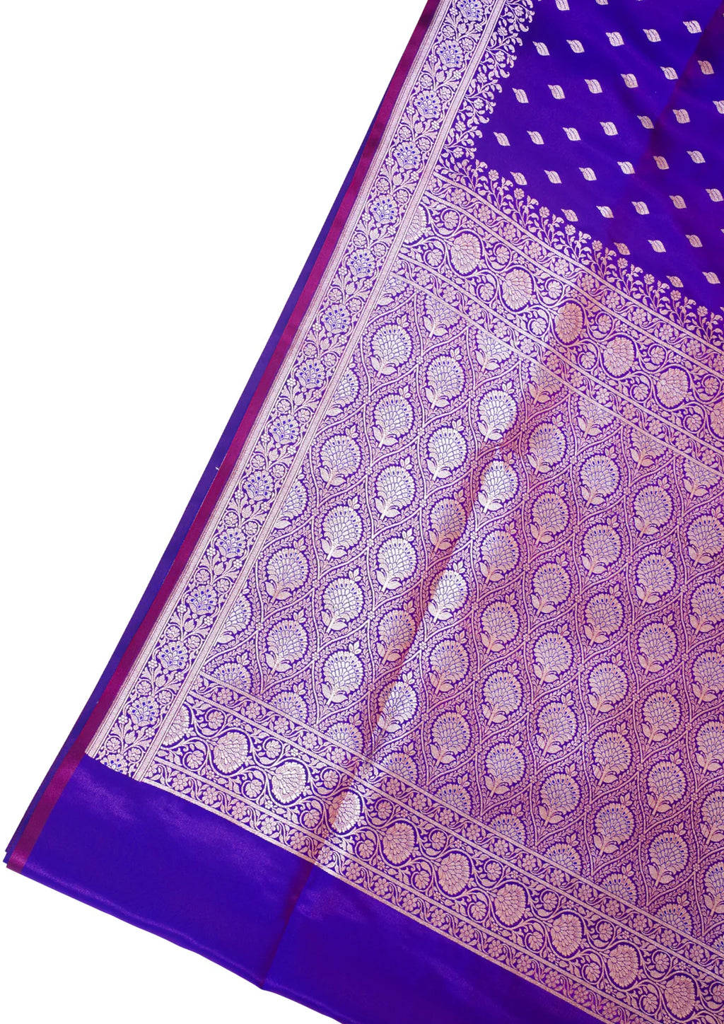 Royal Purple Banarasi Upada Satin Silk Saree