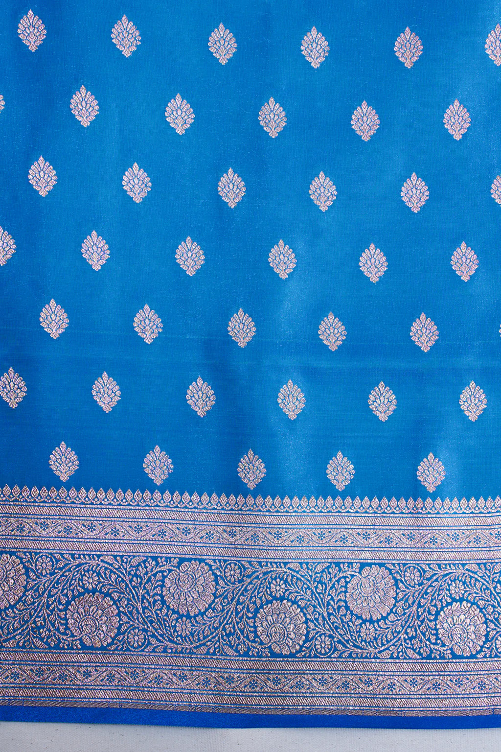 Royal Blue Banarasi Upada Satin Silk Saree