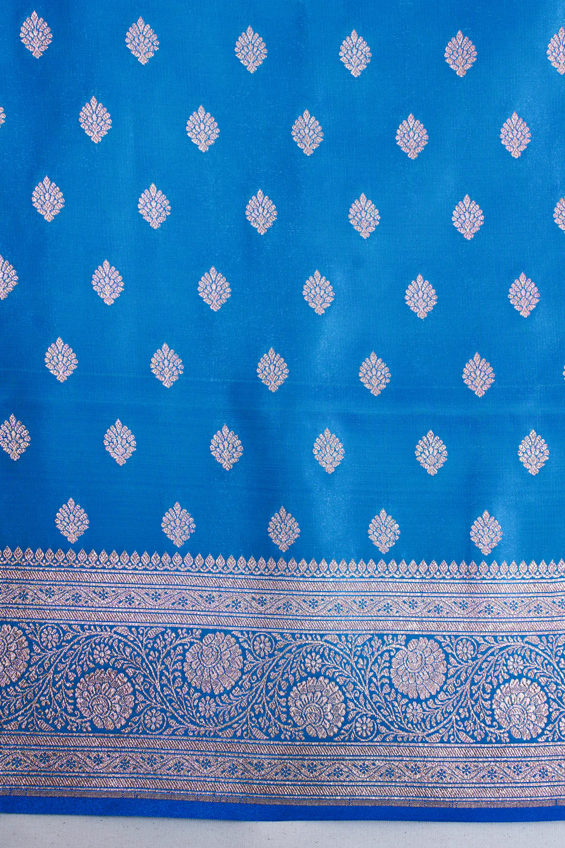 Royal Blue Banarasi Upada Satin Silk Saree