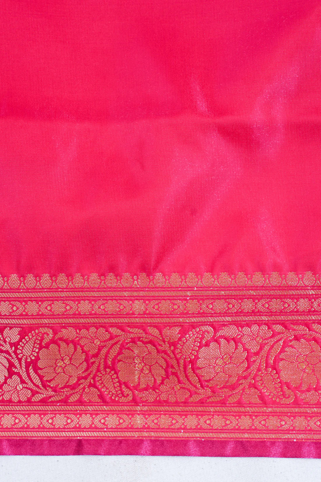Crimson Pink Pure Banarasi Upada Satin Silk Buti Saree