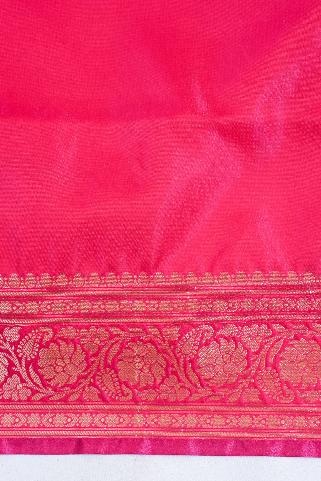 Crimson Pink Pure Banarasi Upada Satin Silk Buti Saree