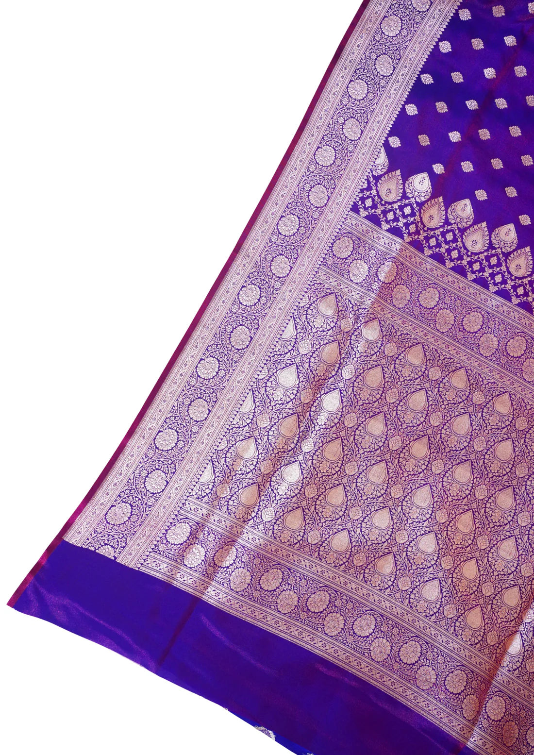 Royal Violet Banarasi Upada Satin Silk Saree